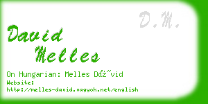 david melles business card